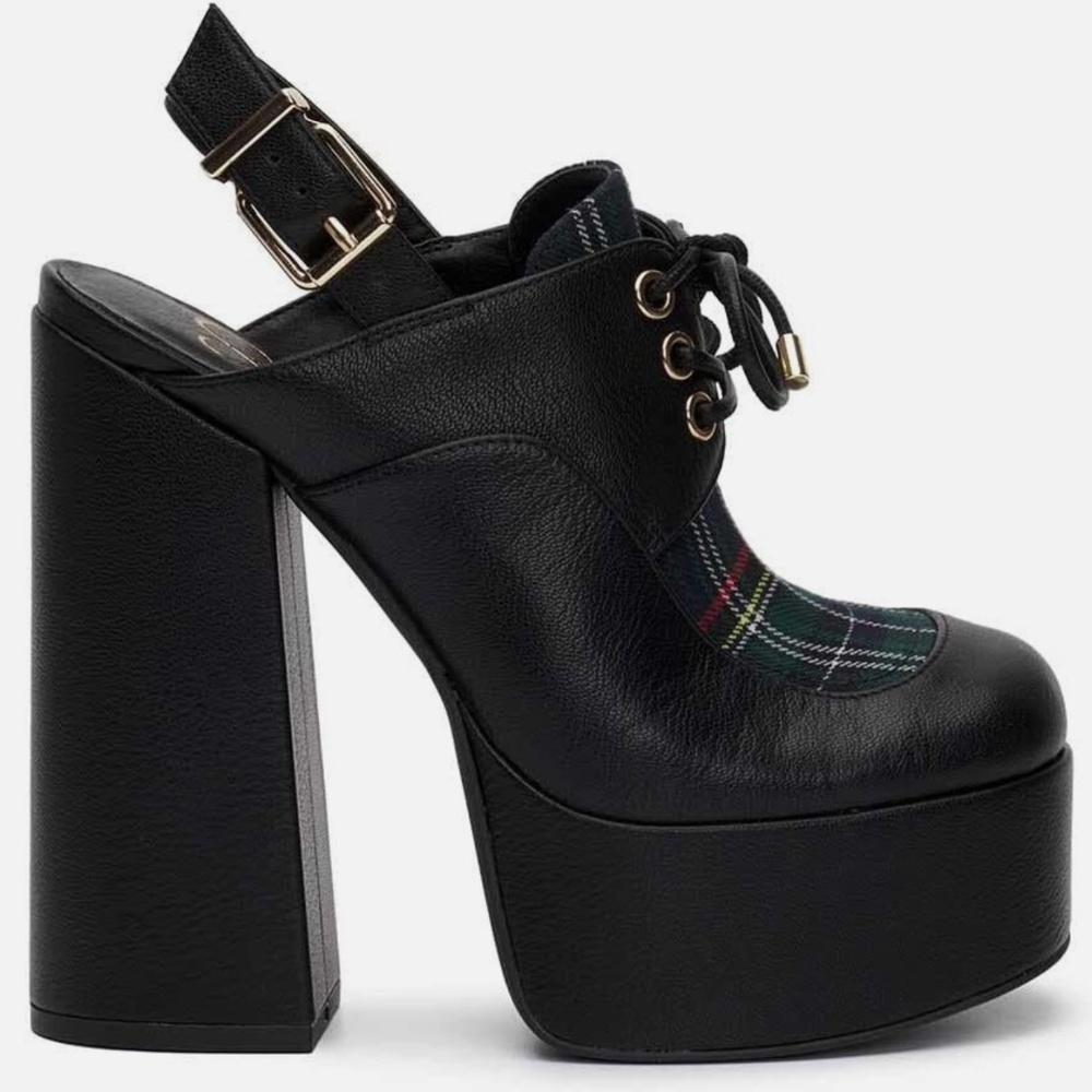 Jessica Simpson Sondos Platform Heels – Black & Plaid – Size 9.5 - Picture 2 of 9